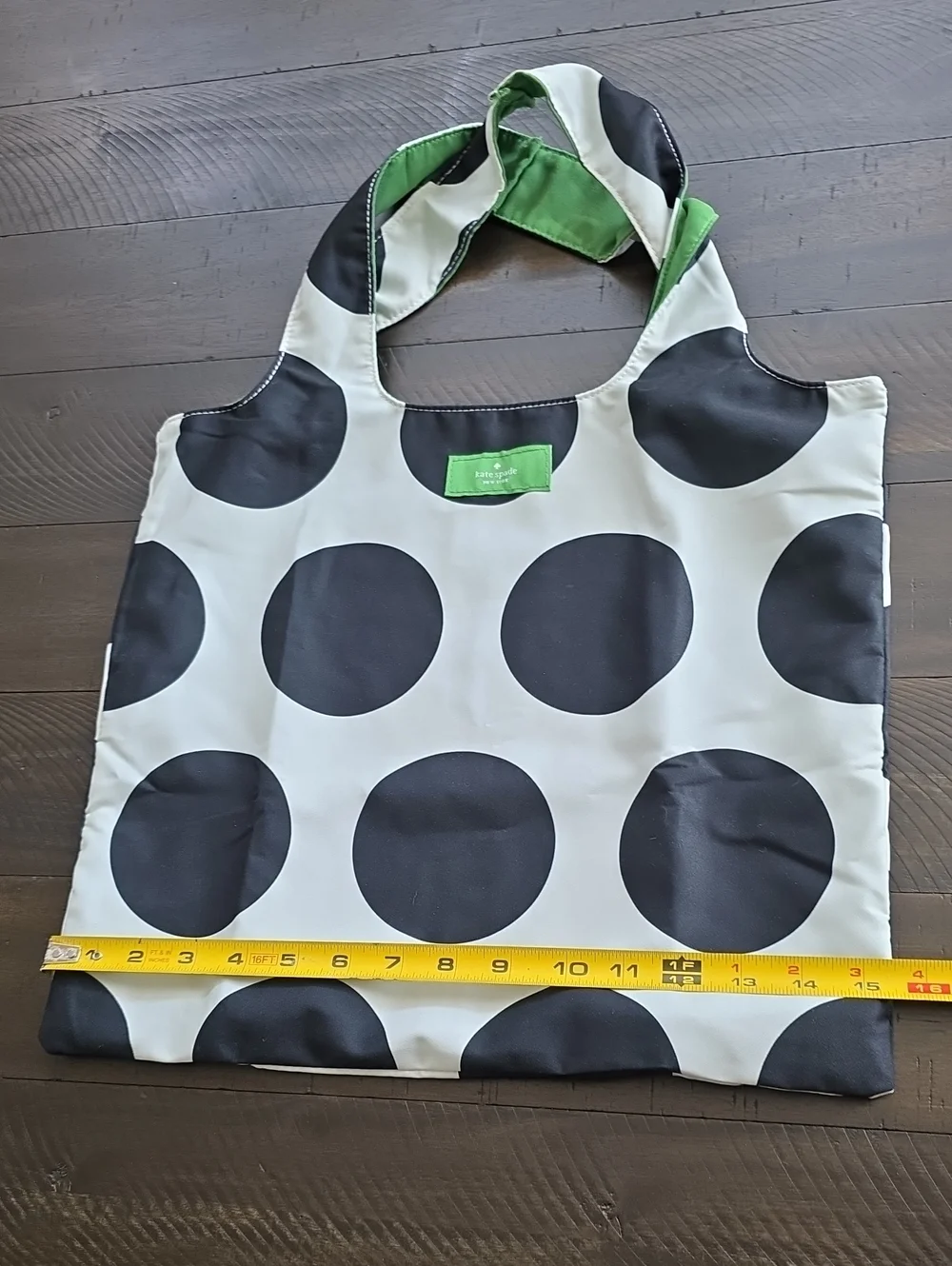 NEW Kate Spade Reusable Black & White Polka Dot Tote Bag